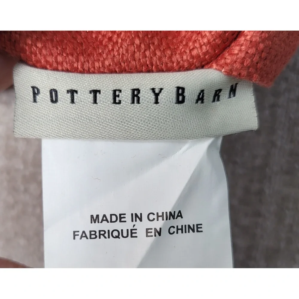 Pottery‎ Barn 3 Pillow Covers 100% Linen Rust Orange 18x18 Square Button Closure